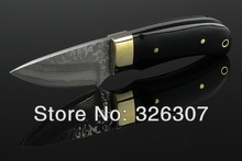 Damascus Little Dark thumb small straight knife pocket knife folding knife Jungle Survival