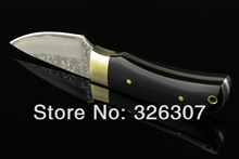Damascus Little Dark thumb small straight knife pocket knife folding knife Jungle Survival