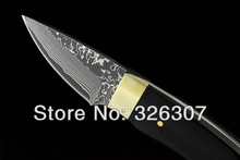 Damascus Little Dark thumb small straight knife pocket knife folding knife Jungle Survival