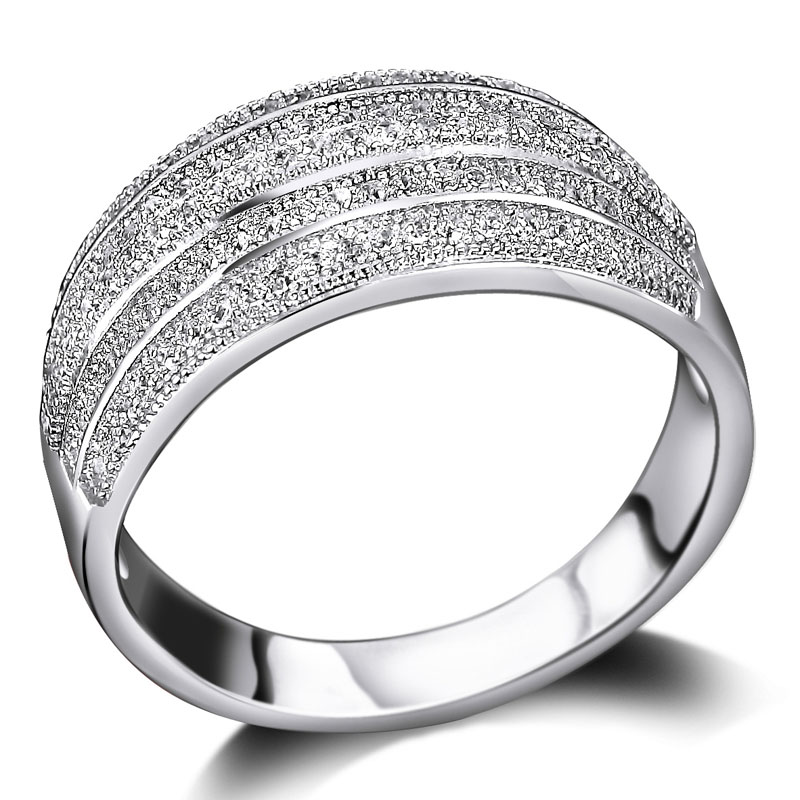 Anniversary Zirconium 18K Gold Platinum finger ring Marriage Dinner party Women Fashion