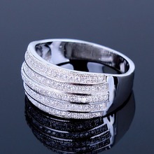 Anniversary Zirconium 18K Gold Platinum finger ring Marriage Dinner party Women Fashion