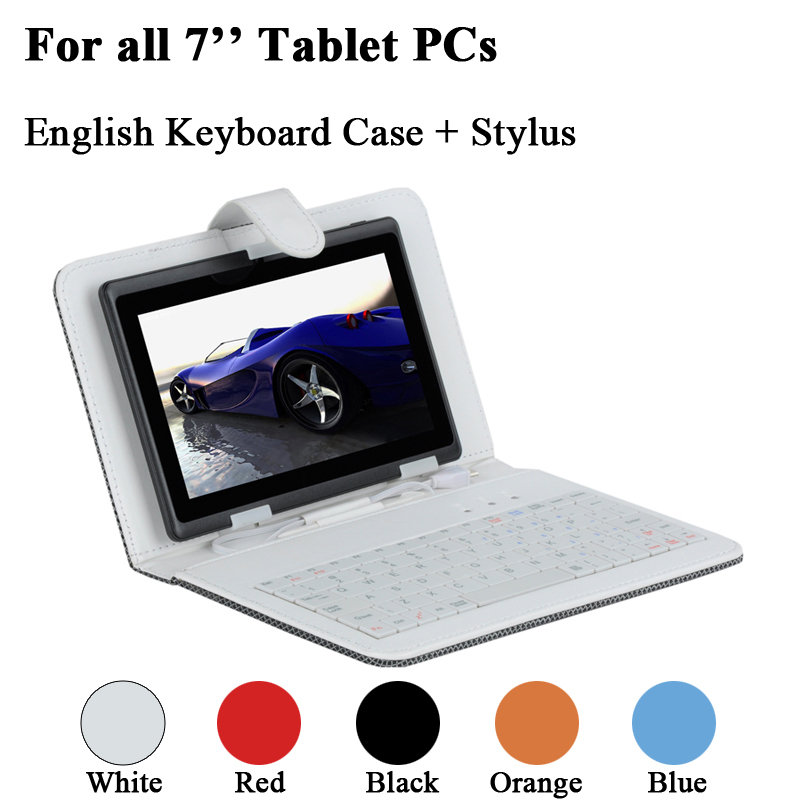 Hot 5 Colors Universal for All 7 7 Inch Tablet PCs Micro USB English Keyboard PU