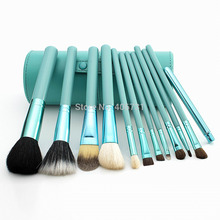 New Professional 5 colors 12pcs Makeup Brushes Cosmetic Make Up brush Set with Cup Holder Case