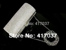 3086 Crystal Silver TUBE Cylinder Barrel Wedding Bridal Party Night clutch bag Evening purse handbag IN