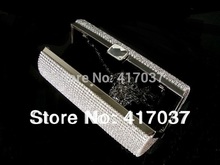 3086 Crystal Silver TUBE Cylinder Barrel Wedding Bridal Party Night clutch bag Evening purse handbag IN