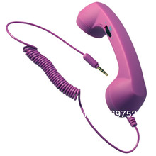 Color Purple Handset Earphone Telephone Receiver For Mobile Phones Anti radiation Retro