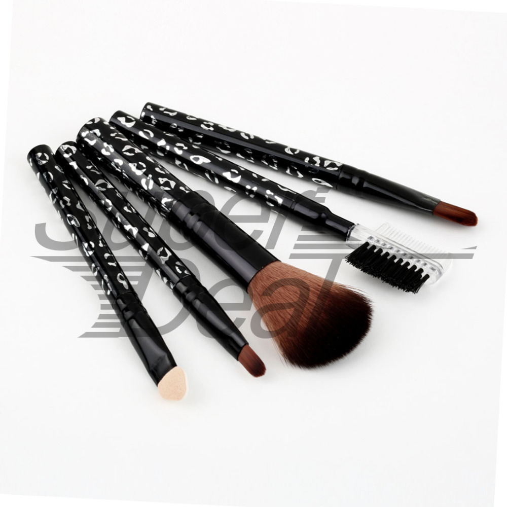 5PCS Set Professional Cosmetic Makeup Brush Set Styling Tools Foundation Comb Make up Toiletry Kit Wool
