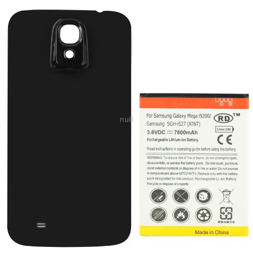 7800mAh Replacement Mobile Phone Battery Cover Back Door for Samsung Galaxy Mega 6 3 i9200 Black