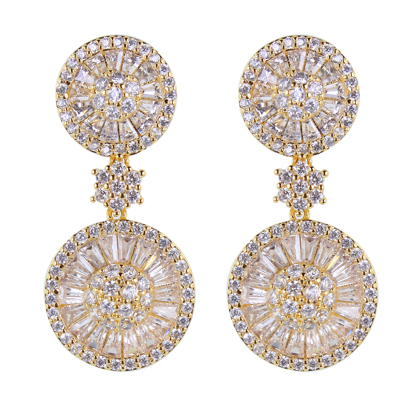 New 2014 earrings High Quality Latest Jewelry AAA Cubic Zirconia Leaf Shape Crystal Earrings Statement Jewelry