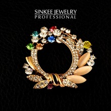 SINKEE free shipping charm fashion full Rhinestone colorful anadem broaches for women XZ021