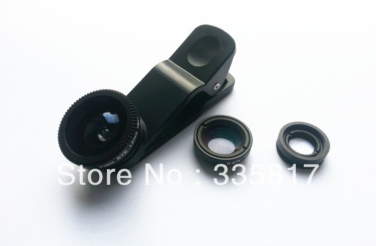 3 in 1 Fisheye Wide Angle Macro Lens Set for Apple Samsung Smartphones Universal Camera Lens