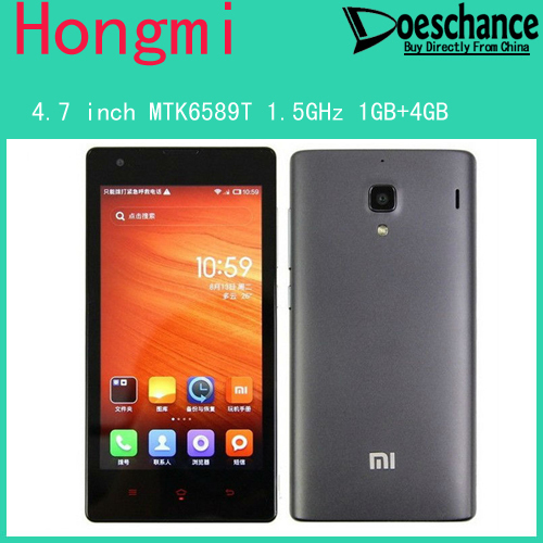 Original XIAOMI Red Rice Hongmi WCDMA 4 7 IPS MTK6589T Quad Core Mobile Phone 1GB RAM