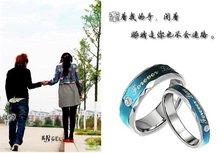 Fine Jewelry Stainless Steel Ring Stainless Steel Couple Ring Jewelry Blue Color Forever love RS008