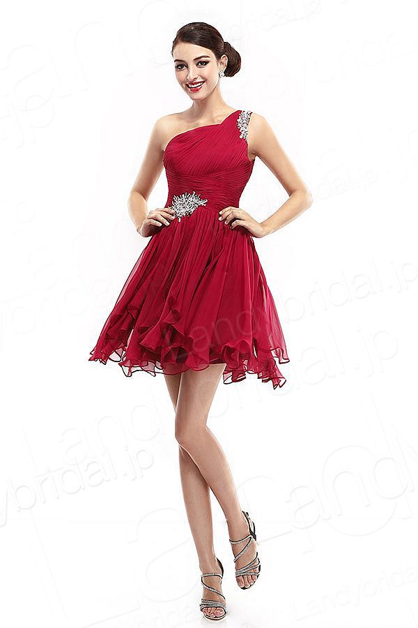 2014 spring short prom dresses one shoulder beaded cocktail party ...