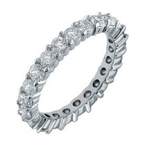 Eternity Wedding Band Full Simulated Diamonds Wedding Rings for Women Prong Setting Men Women Jewelry Y041