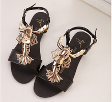 New 2014 Summer Shoes Female T strap Lobster Flat Sandals Women Gladiator GZ Sandals Fashion Party