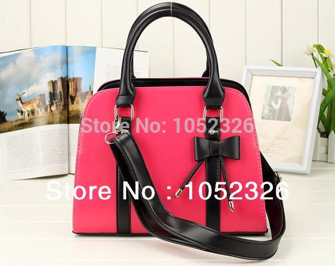 2015 European Noble Pu fashion women bag princess shoulder bags Candy colors butterfly women messenger bags