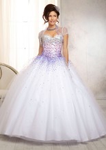 2014 White Beading Sweetheart Sleeveless Ball Gown Floor Length Organza Quinceanera Dresses Free Jacket Custom Size