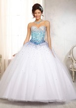 2014 White Beading Sweetheart Sleeveless Ball Gown Floor Length Organza Quinceanera Dresses Free Jacket Custom Size