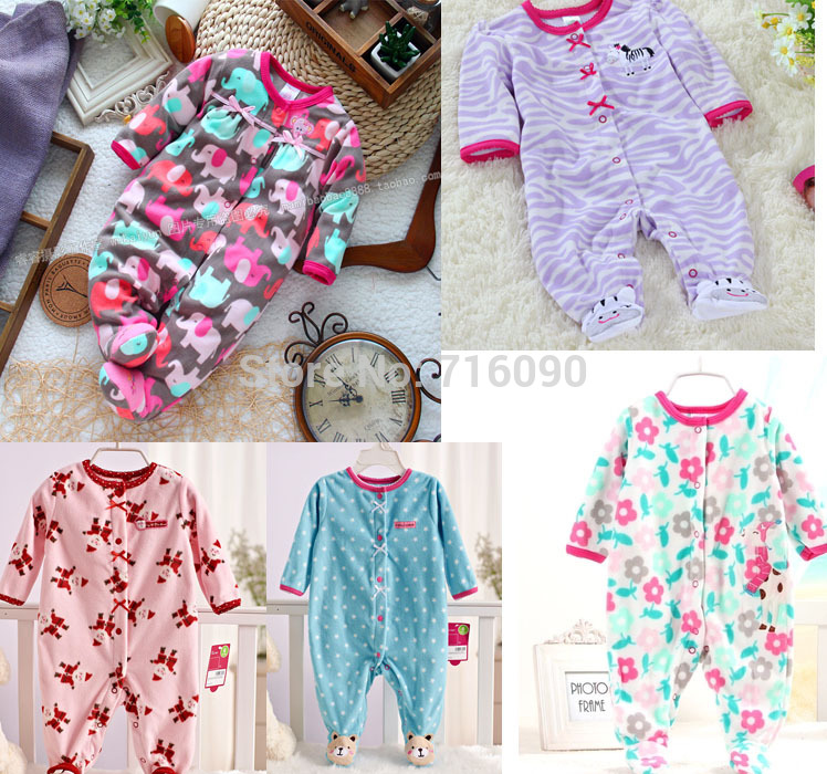 Spring and autumn single polar fleece baby bodysuits baby clothing female clothes and climb bodysuits crawling