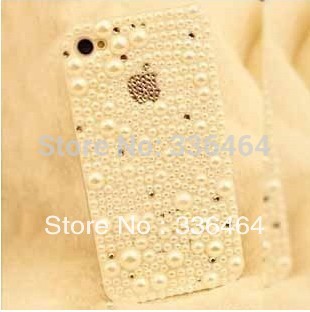 Wholesale Pearl Rhinestone case For Apple iPhone 5 5s iPhone 4 4s replacement parts mobile phone