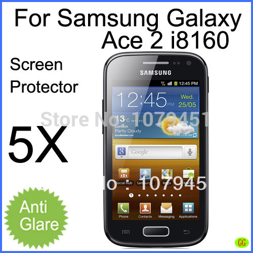 5pcs free shipping Smartphone Samsung Galaxy Ace 2 i8160 screen protector matte anti glare LCD protective