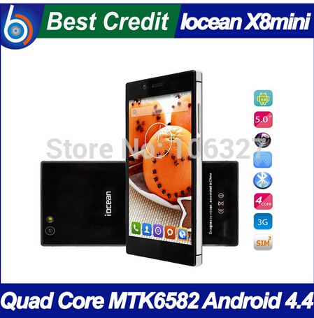 3 gift iocean x8 mini cell phone mtk6582 quad core 1 3GHz Android 4 4 1G