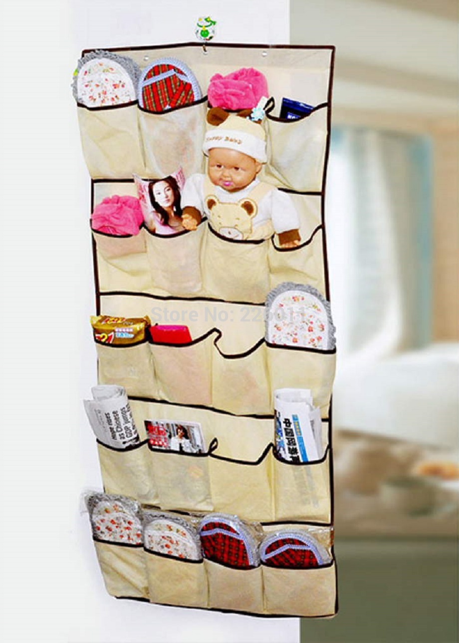 1 Pcs 20 Pockets Over Door Cloth Closet Space Storage Shoe Hanger