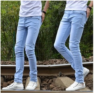mens slim light blue jeans