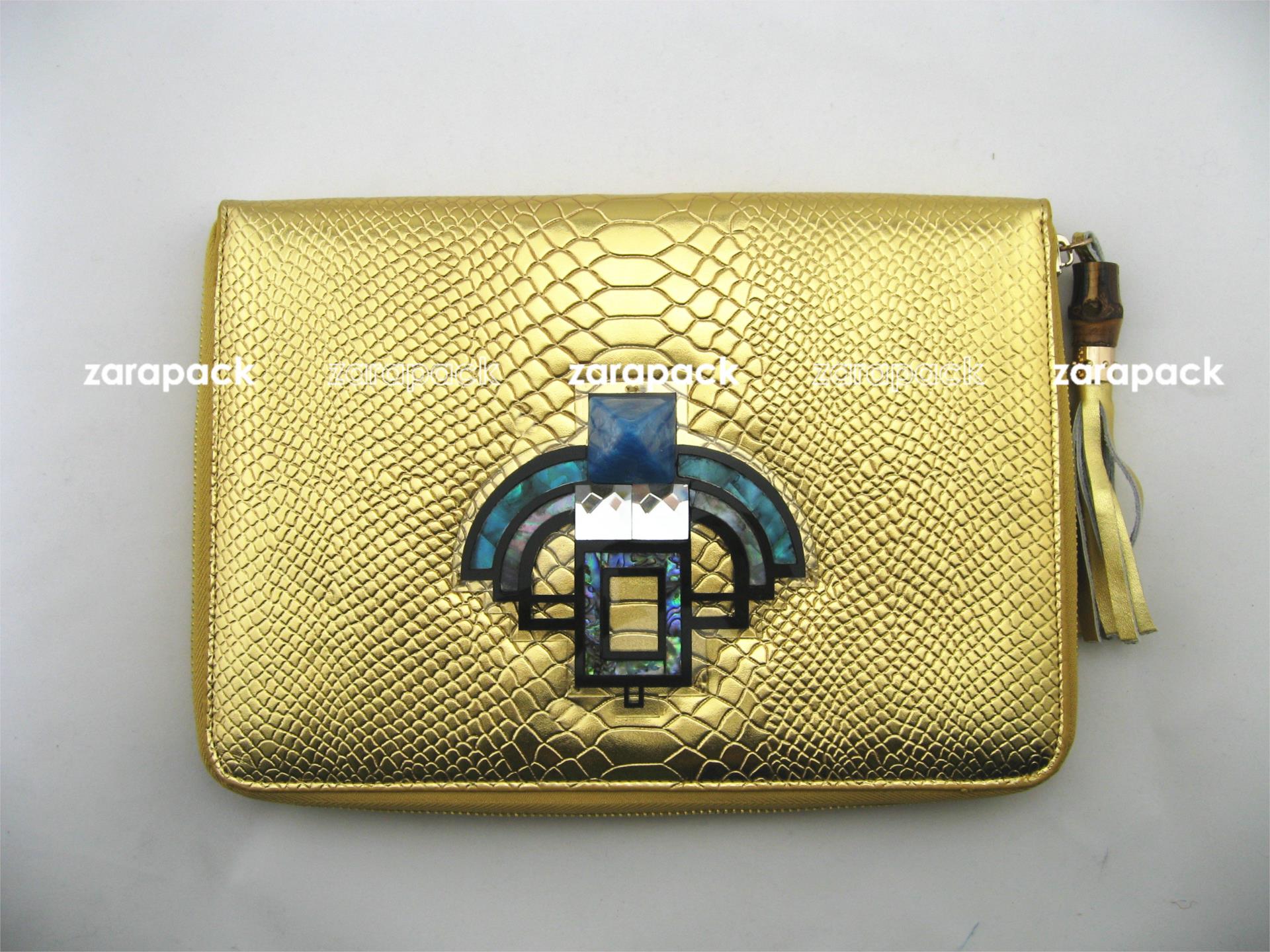 Designer Geometry Stone Metallic Clutch Women Handbag Purse Wristlet IT BAG Free shipping