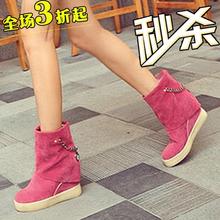 Hot-selling spring and autumn nubuck leather women boots women booties high heel snow boots single boots platform wedges boots