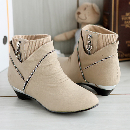 New Arrivals Genuine leather Low heeled Martin boots Women s wedge shoes Ankle boots plus size
