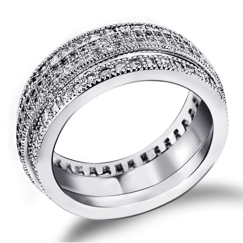 Trendy Unique Design Office Lady Fashion Round Shape engagement ring CZ Stone Propose Marriage Present 65923