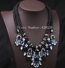 2014 New Arrival Fashion Jewelry Luxury Unique Rhinestone (two colors) Statement Necklace For Women Free Shipping