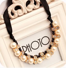  10 mix order Free Shipping New Style Fashion Shiny Ribbon False Collar Necklace Jewelry N4417