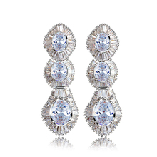 New arrival wedding anniversary zircon earrings fashion popular luxury accessories