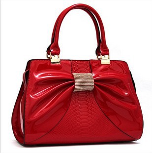 2015 new Luxury ladies evening bags women messenger bags Bow Pu patent Sexy women bag High
