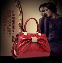 2015 new Luxury ladies evening bags women messenger bags Bow Pu patent Sexy women bag High