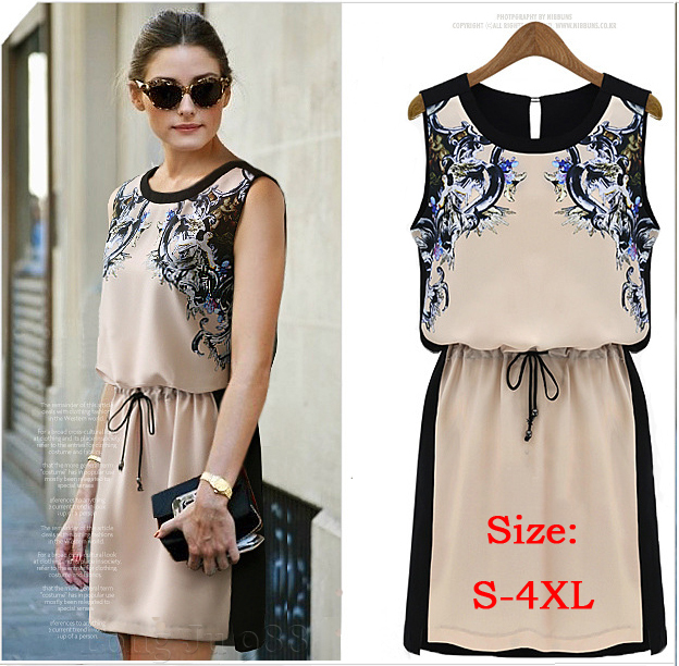 Dress Summer Women's clothing Pinched Waist Chiffon dress Casual Dress ...