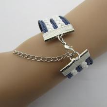 B104 anchor cross word LOVE 8 strands hand woven bracelets fashion bright B5