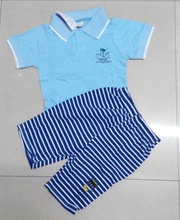 new fashion 2014 summer girls boys children clothing set t shirt within pants 2pcs suit