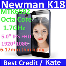 Free shipping!Original Newman K18 MTK6592 1.7GHz Octa Core Ultra Slim phone 2GB RAM 16GB ROM 5.0″ IPS FHD 13MP GPS black/Kate