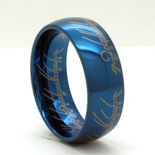 Tailor Made 8mm width Blue Lord of Ring LOTR Ring ONE Ring Tungsten Ring Size 4