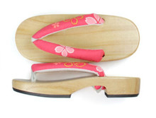 Women s Natural Color Round Toe Cap Cosplay Shoes Classical Japanese Painted Geta Flip Flops Wood