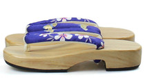 Women s Natural Color Round Toe Cap Cosplay Shoes Classical Japanese Painted Geta Flip Flops Wood