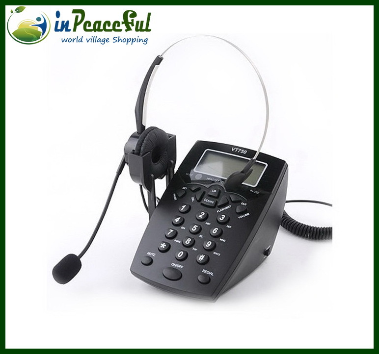 Free shipping VT750 Freehipping Caller ID Telephone with Telephone Headphone call center telephone with nice headset