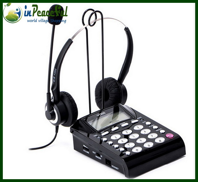 Free shipping VT800 Caller ID Telephone with Telephone Headphone call center telephone with nice headset nice