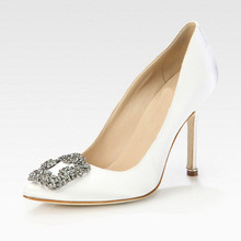 Free Shipping High Quality MB Hangisi Jewel Satin Pumps/Shoes, Women’s Genuine Leather High Heels Pumps