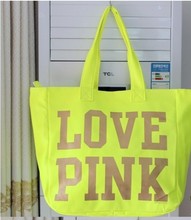 Victoria pink neon color large shoulder bag beach bag c1007 work bag