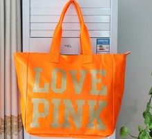 Victoria pink neon color large shoulder bag beach bag c1007 work bag